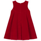 Girls Red Velvet Bow Dress, 1, hi-res